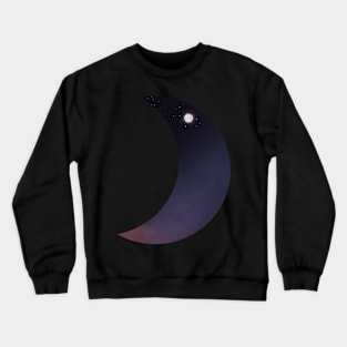 aesthetic moon & sunset sky Crewneck Sweatshirt